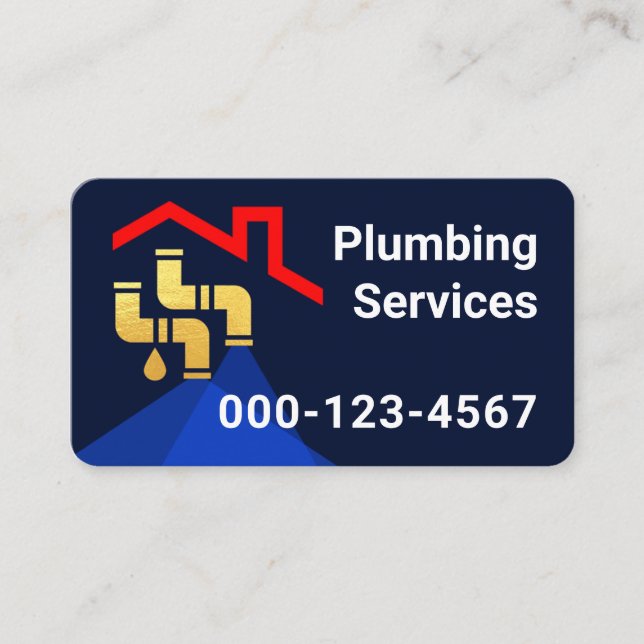 Tarjeta De Visita Rooftop Building Leaking Gold Pipes (Anverso)