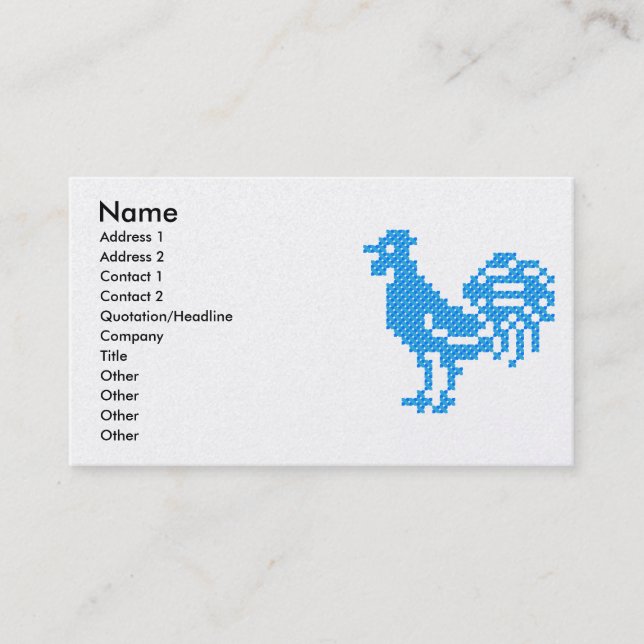 Tarjeta De Visita Rooster azul (Anverso)