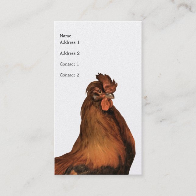 Tarjeta De Visita Rooster de época