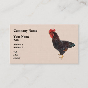 Tarjeta De Visita Rooster de Rhode Island