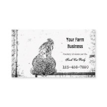 Rooster Vintage Farm Black White Textting Country