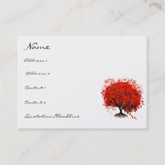 Tarjeta De Visita Roots de árbol rojo giran los corazones