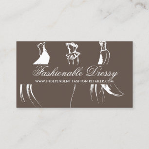 Tarjeta De Visita Ropa de boda elegante de moda marrón nupcial