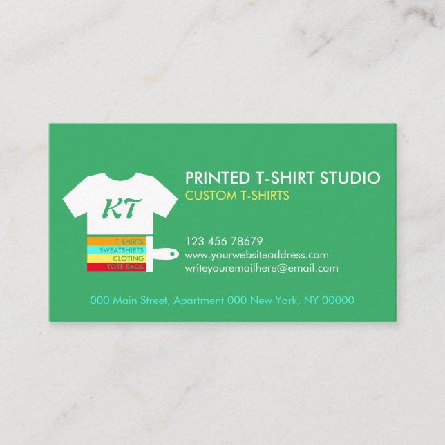Tarjeta De Visita Ropa de hirts personalizada y verde suave (Anverso)