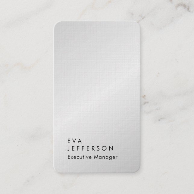 Tarjeta De Visita Ropa de lino superior elegante vertical gris plate (Anverso)