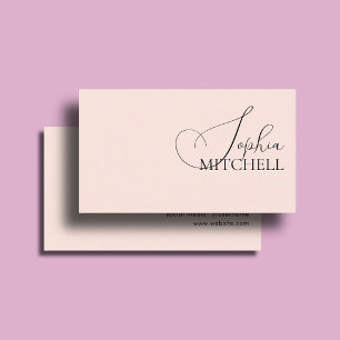 Tarjeta De Visita Ropa de Maquillaje Boutique Femenina Script Minima