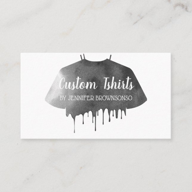 Tarjeta De Visita Ropa de moda camisa gris drip (Anverso)