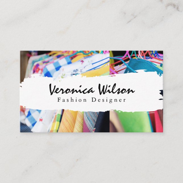 Tarjeta De Visita Ropa de moda | Diseñador (Anverso)