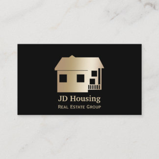 Tarjeta De Visita Ropa de negocios de Mod black gold Classy Inmobili