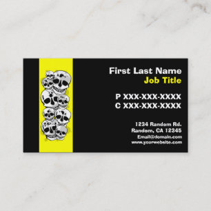 Tarjeta De Visita Ropa de pintura amarilla negra cráneo personalizad