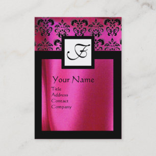 TARJETA DE VISITA ROPA DE SEDA DE FUCHSIA PINCHA DE ROPA DE DAMASCO,