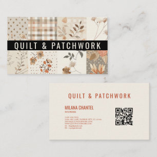 Tarjeta De Visita Ropa hecha a mano de Patchwork de Colcha Beige Pas