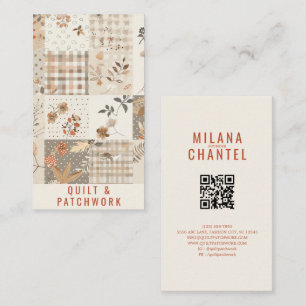 Tarjeta De Visita Ropa hecha a mano de Patchwork de Colcha Beige Pas