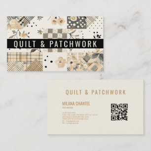 Tarjeta De Visita Ropa hecha a mano de patchwork de colcha beige pas