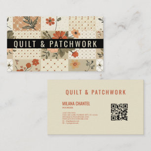 Tarjeta De Visita Ropa hecha a mano de patchwork de colcha beige pas