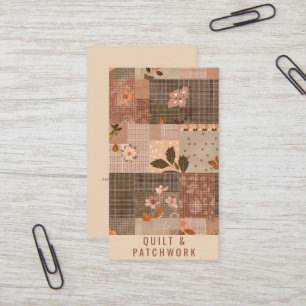 Tarjeta De Visita Ropa hecha a mano de patchwork de colcha marrón