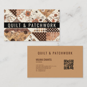 Tarjeta De Visita Ropa hecha a mano de patchwork de colcha marrón