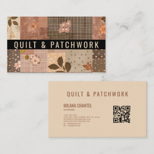 Tarjeta De Visita Ropa hecha a mano de patchwork de colcha marrón