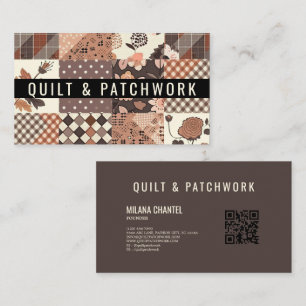 Tarjeta De Visita Ropa hecha a mano de patchwork de colcha marrón
