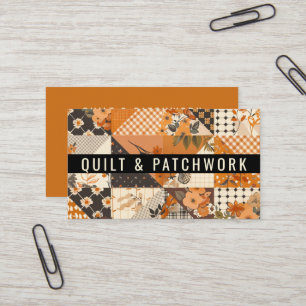 Tarjeta De Visita Ropa hecha a mano de patchwork de colcha naranja
