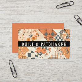 Tarjeta De Visita Ropa hecha a mano de patchwork de colcha naranja 