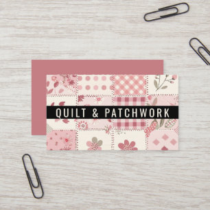 Tarjeta De Visita Ropa hecha a mano de patchwork de colcha rosa