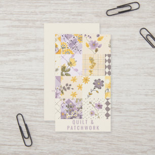 Tarjeta De Visita Ropa hecha a mano de patchwork de color amarillo l