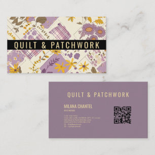 Tarjeta De Visita Ropa hecha a mano de Patchwork de color amarillo L
