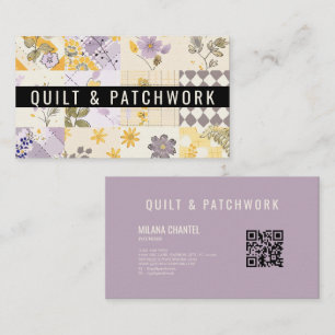 Tarjeta De Visita Ropa hecha a mano de patchwork de color amarillo l