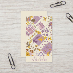 Tarjeta De Visita Ropa hecha a mano de patchwork de color amarillo l