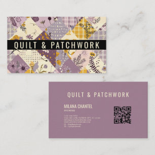 Tarjeta De Visita Ropa hecha a mano de patchwork de color amarillo l