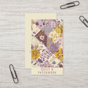 Tarjeta De Visita Ropa hecha a mano de patchwork de color amarillo l