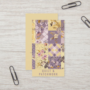 Tarjeta De Visita Ropa hecha a mano de patchwork de color amarillo l