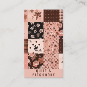 Tarjeta De Visita Ropa hecha a mano de patchwork de edredón rosa mar