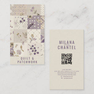 Tarjeta De Visita Ropa hecha a mano de patchwork de lila