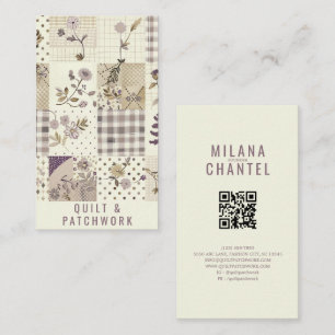 Tarjeta De Visita Ropa hecha a mano de patchwork de lila