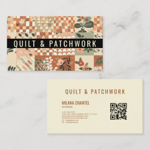 Tarjeta De Visita Ropa hecha a mano de patchwork de terracota