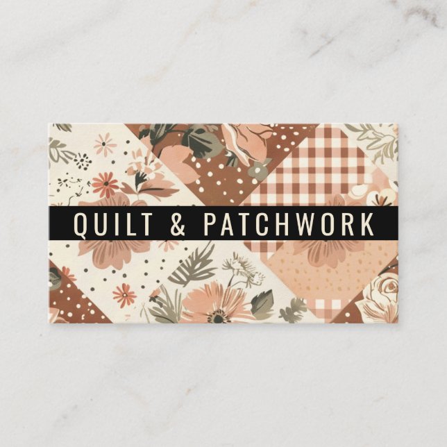 Tarjeta De Visita Ropa hecha a mano de patchwork de terracota (Anverso)