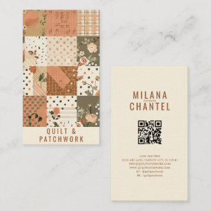 Tarjeta De Visita Ropa hecha a mano de patchwork de terracota