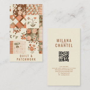 Tarjeta De Visita Ropa hecha a mano de patchwork de terracota