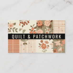 Tarjeta De Visita Ropa hecha a mano de patchwork de terracota