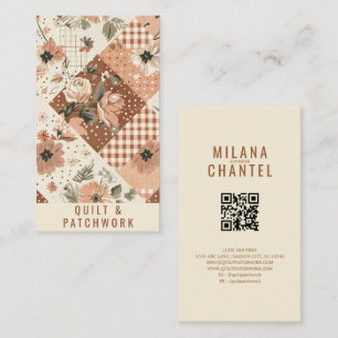 Tarjeta De Visita Ropa hecha a mano de patchwork de terracota