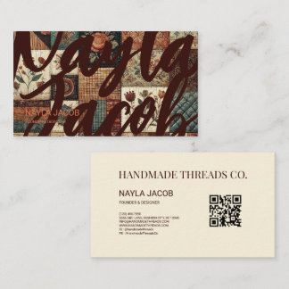 Tarjeta De Visita Ropa hecha a mano de terracota Quilt