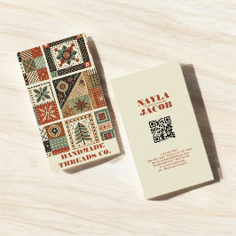 Tarjeta De Visita Ropa hecha a mano de terracota Quilt