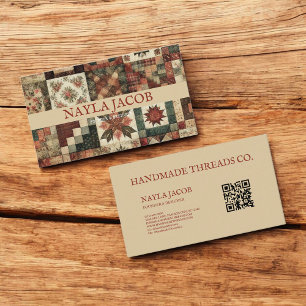 Tarjeta De Visita Ropa hecha a mano de terracota Quilt