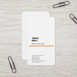 Tarjeta De Visita Ropa profesional minimalista moderna naranja blanc