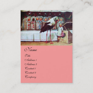 Tarjeta De Visita ROPA rosa de BABY SHOWER STORK