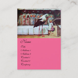 Tarjeta De Visita ROPA rosa de BABY SHOWER STORK