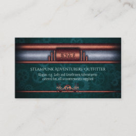 Tarjeta De Visita Ropas Steampunk, cobre en cogs verde azulados Mono