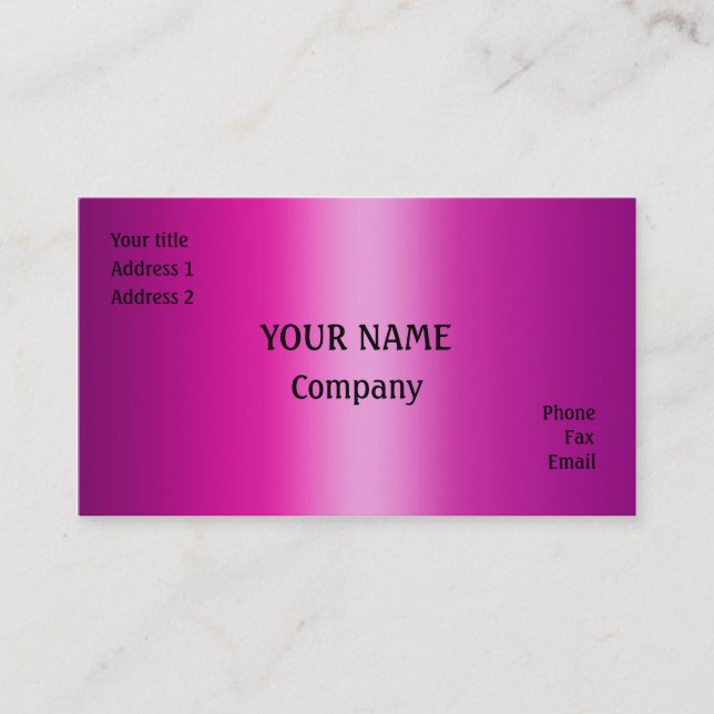 Tarjeta De Visita Rosa (Anverso)